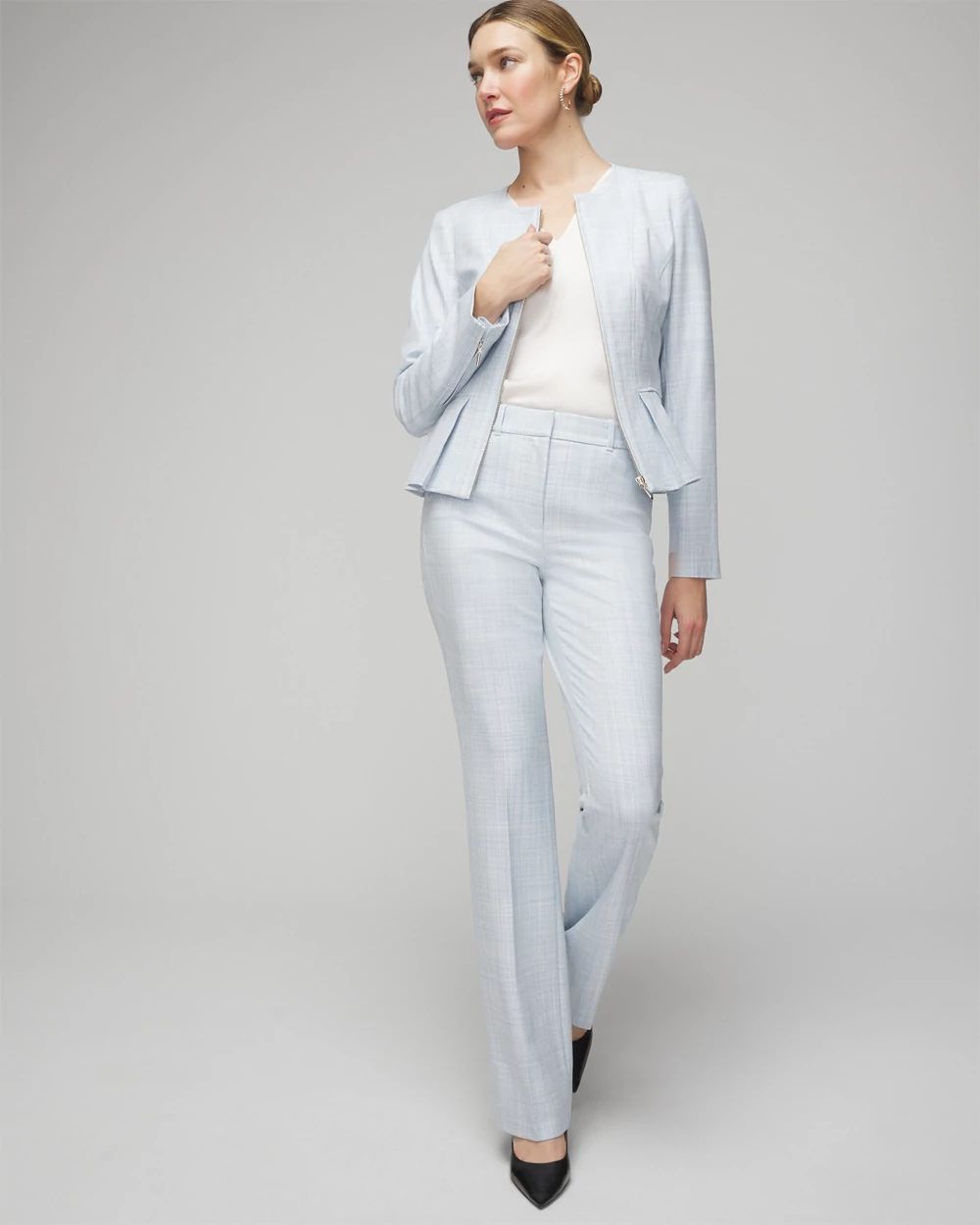 Grey blazer deals white pants